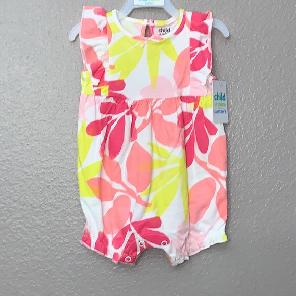 Carter’s baby girl spring summer floral Romper 0-3 months NWT - Picture 2 of 8